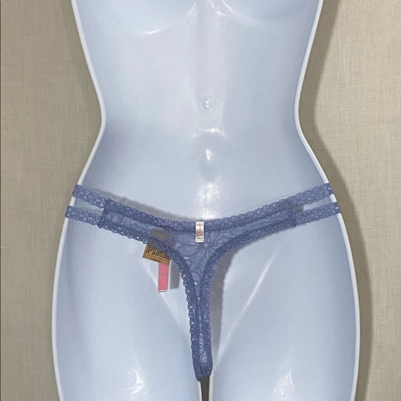 Victoria’s Secret PINK Bluish/Purple Lacey Thong Panties - Picture 2 of 6